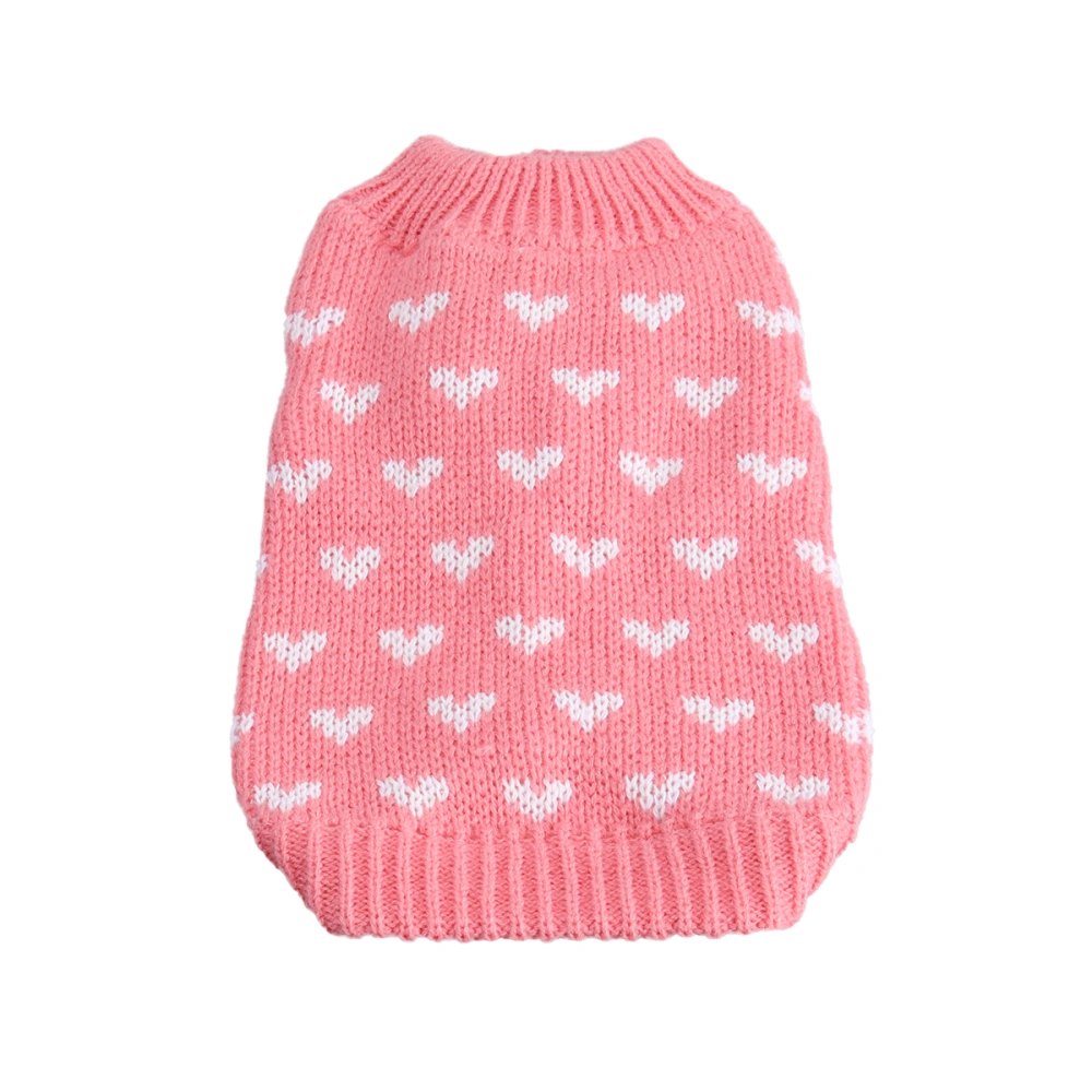 Dog Clothes Heart Pattern Knitting Sweaters Pet Costume Pet Dog Wearing Decoration for Dog Pet Size XS