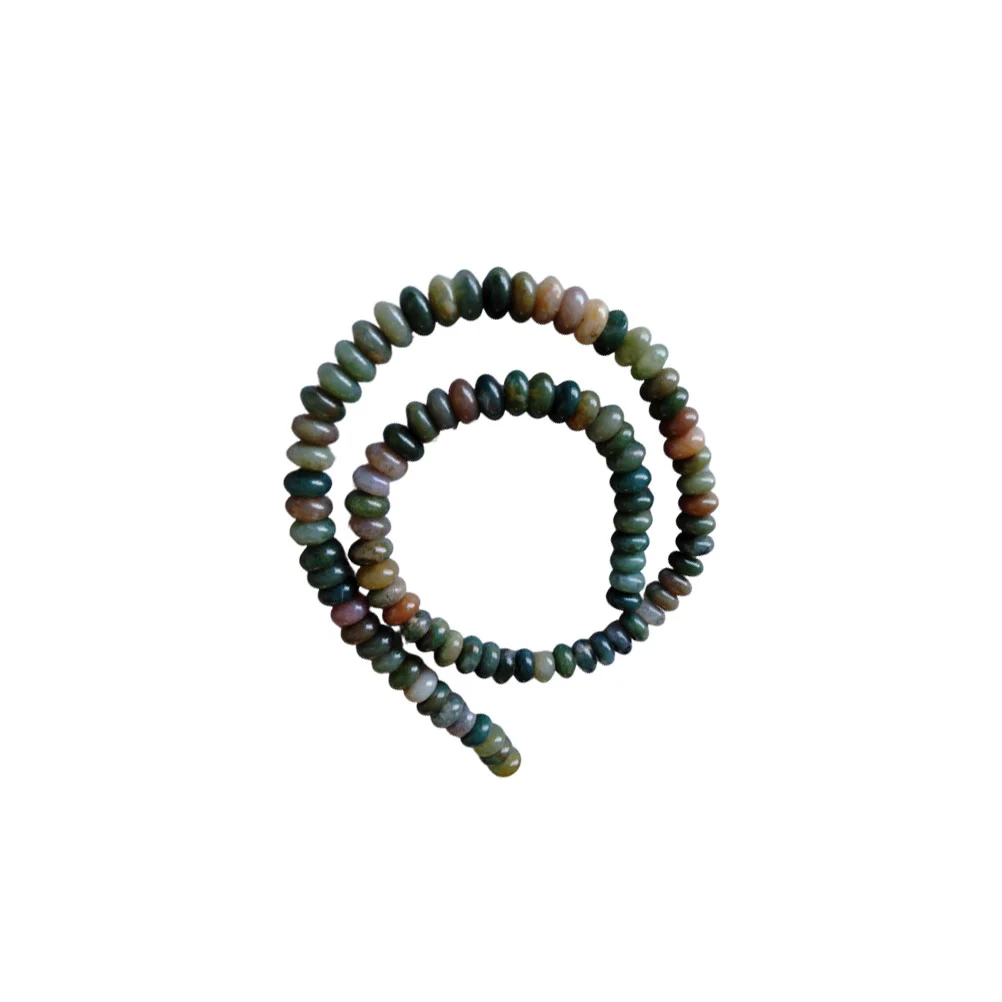 1 String of Indian Agate Loose Beads Gemstone Spacer Beads for Jewelry Making DIY Craft (0.4x0.8CM)