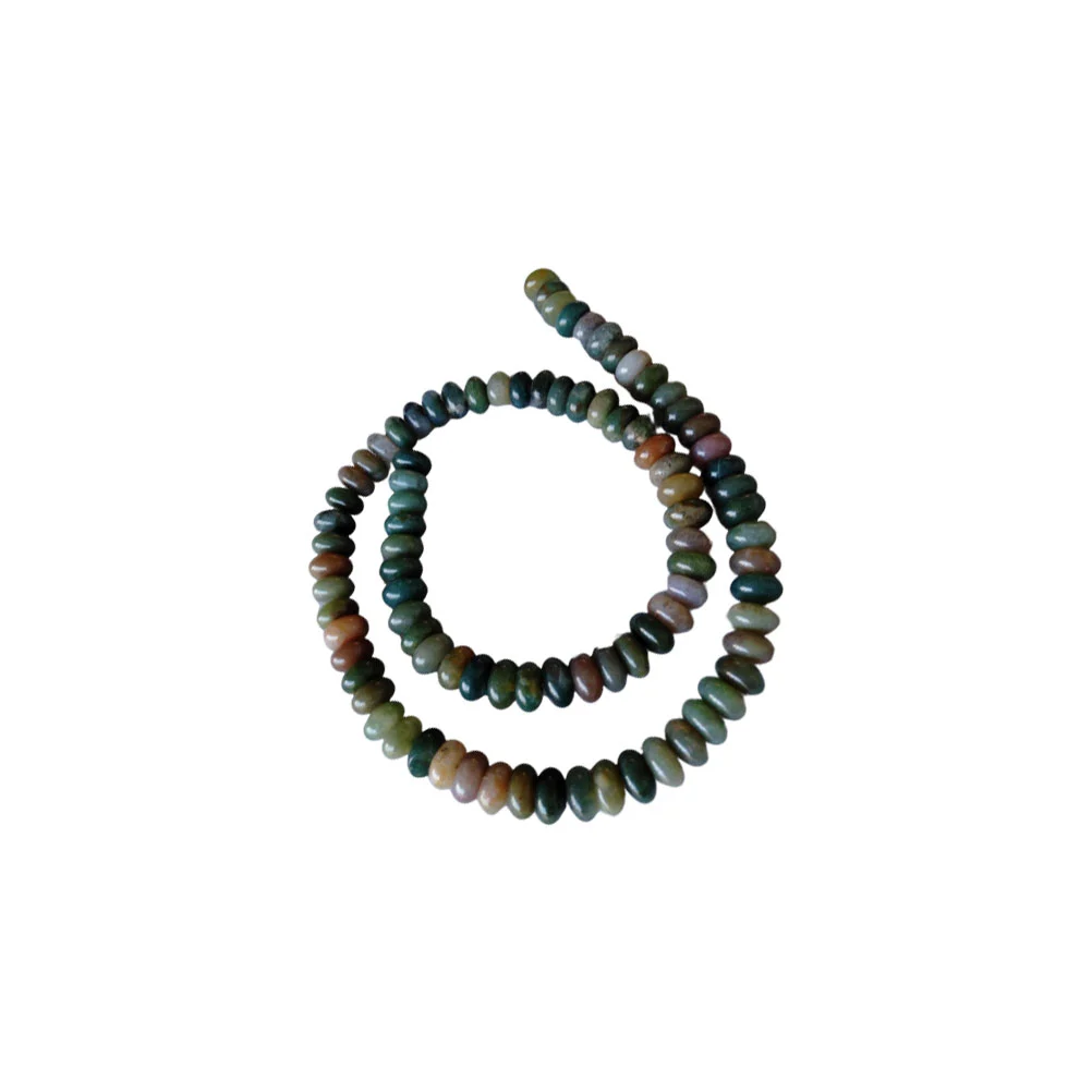 1 String of Indian Agate Loose Beads Gemstone Spacer Beads for Jewelry Making DIY Craft (0.4x0.8CM)