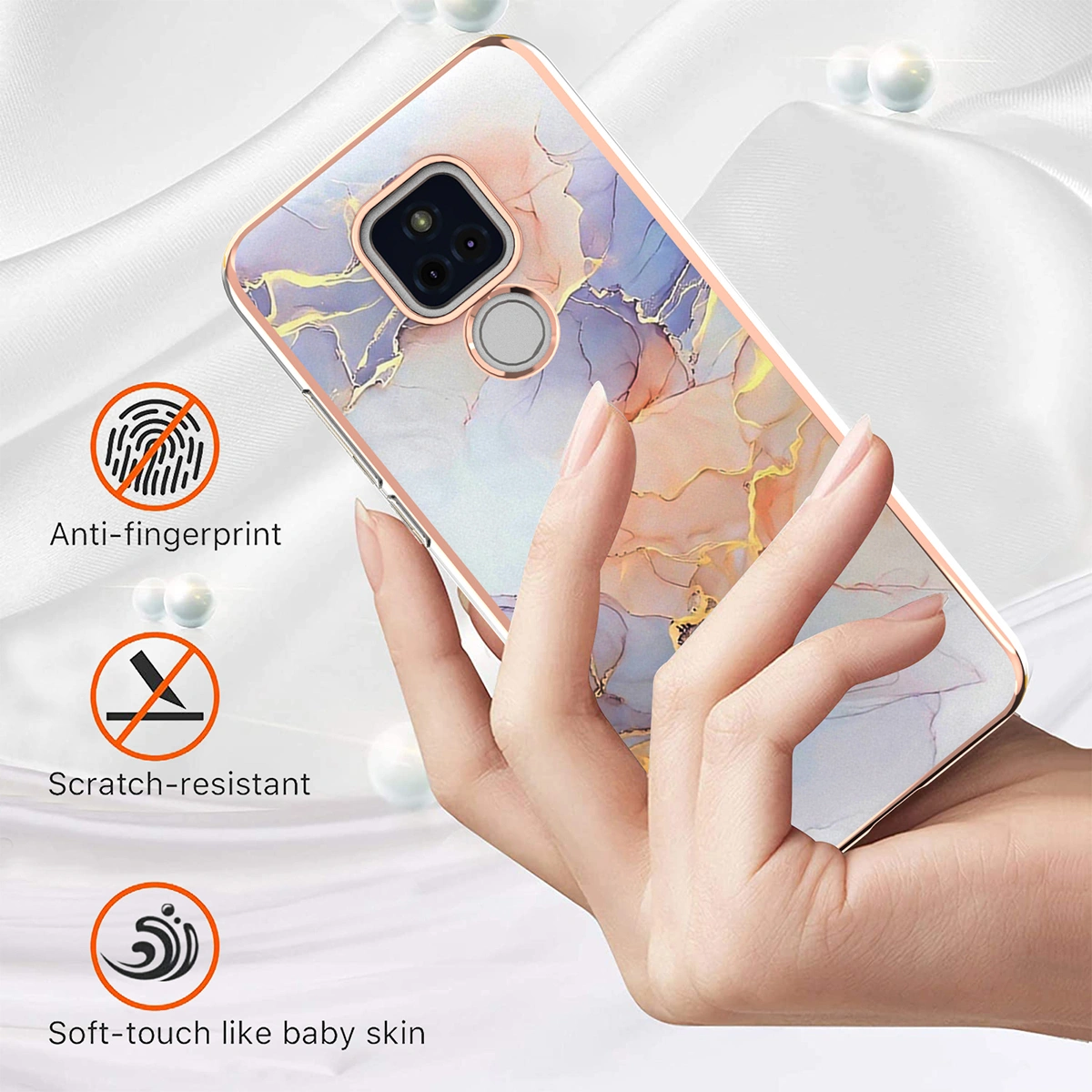 Luxury Pattern Phone Case Back Pattern Phone Shell Compatible for Moto G Play