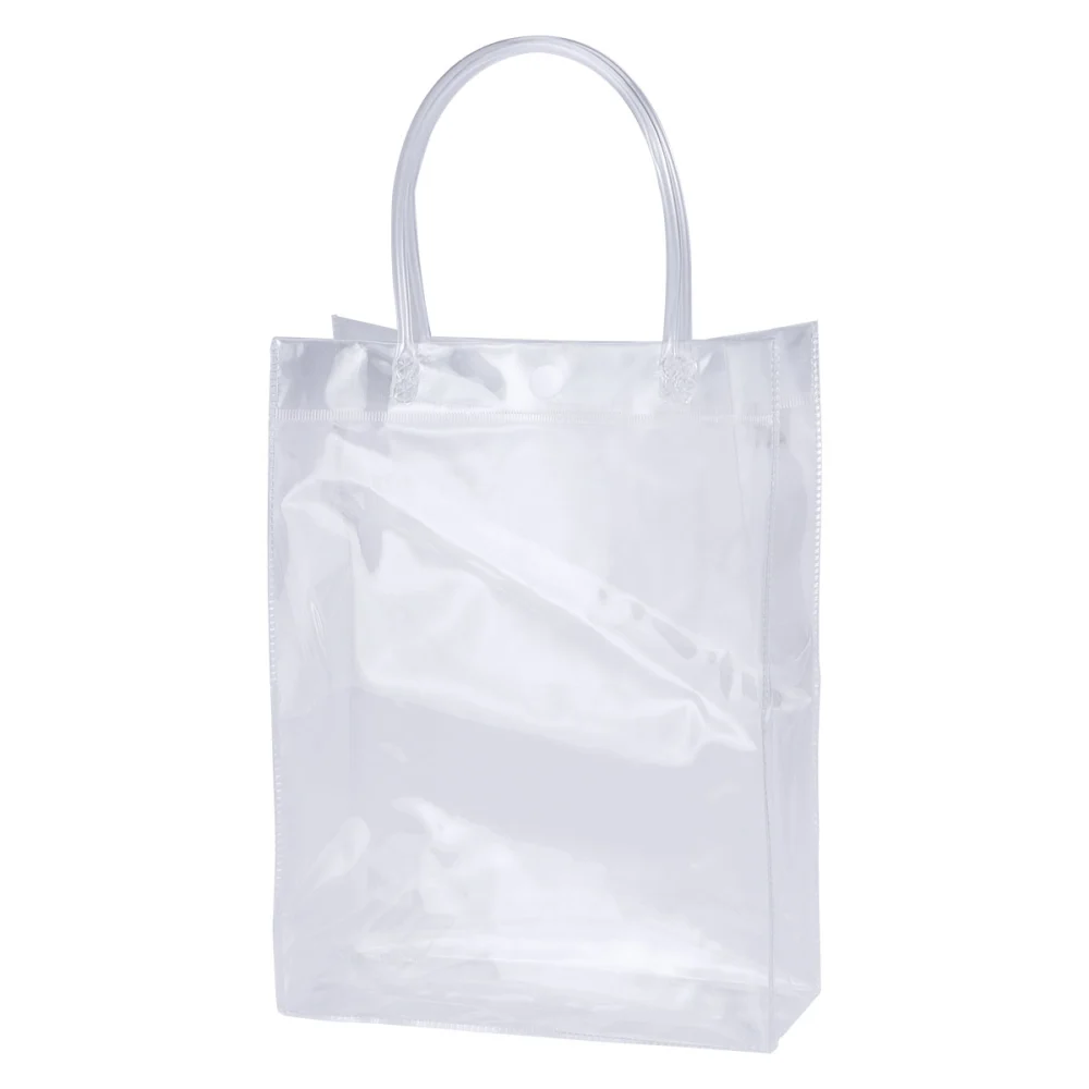 Transparent Plastic PVC Ice Wine Bag Portable Tote Bag Gift Bag Birthday Party Decoration Wedding Favor Vertical Style