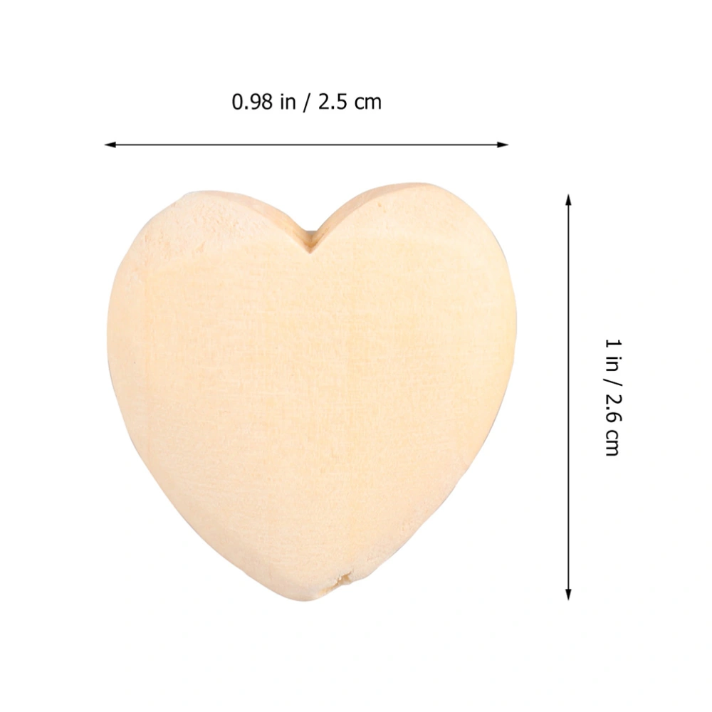 20Pcs Heart Shaped Wood Slices Unfinished Wood Slices Durable DIY Accessories