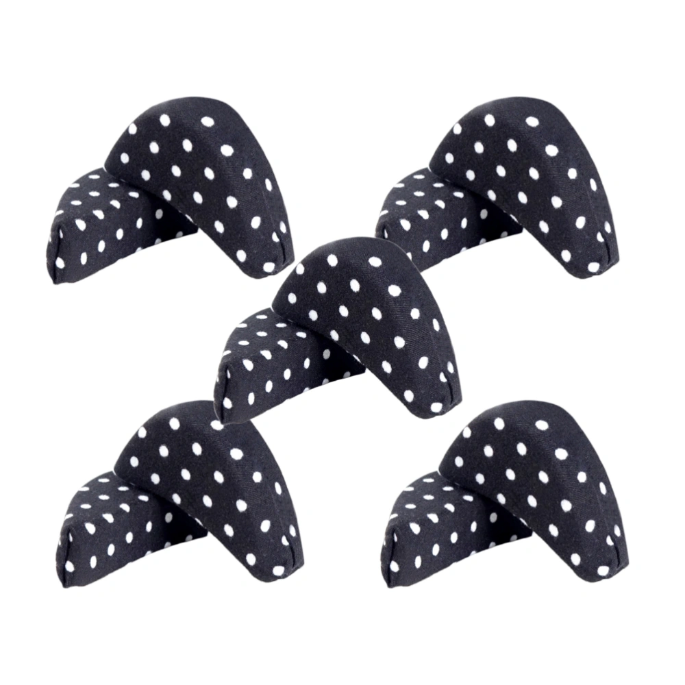 5 Pairs of Forefoot Sole Pads High-Heel Foot Brace Thicken Shoe Inserts Cushion Half Insoles Black (Round Spot Pattern)