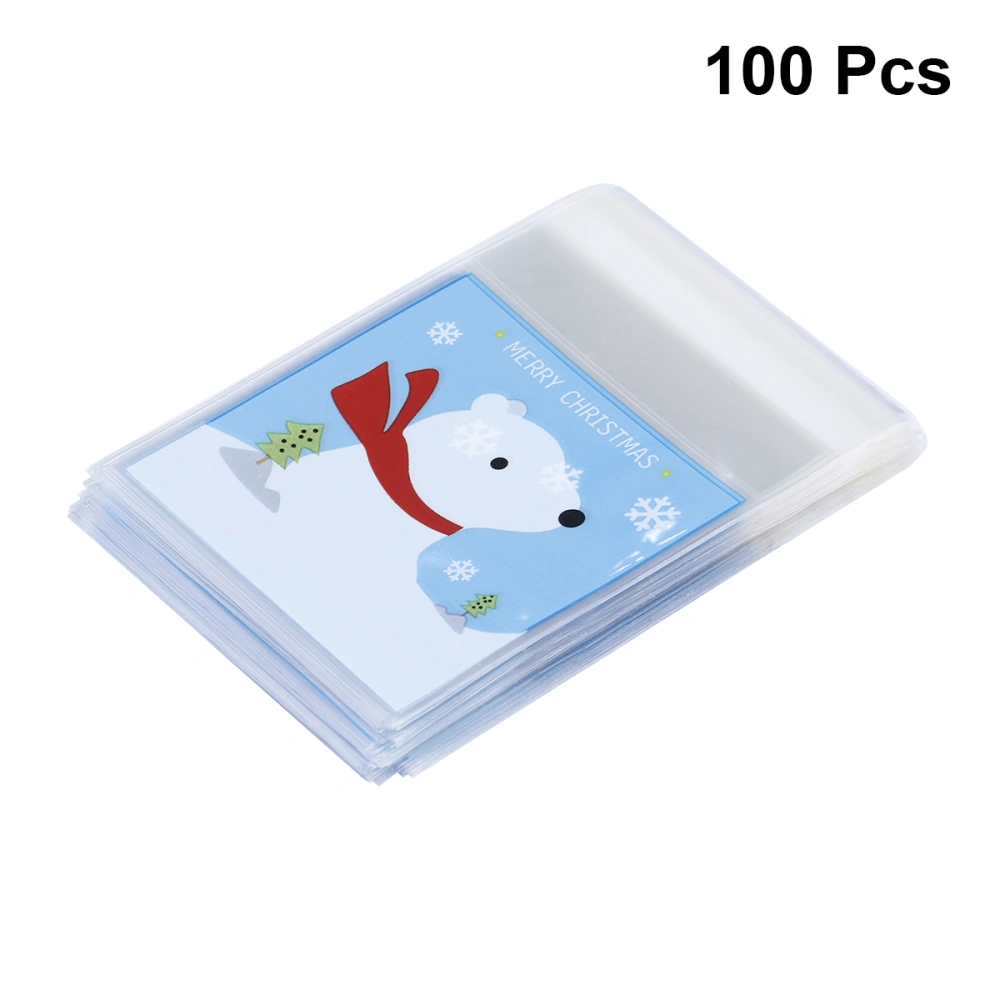 100 Christmas Candy Bags Creative Gift Bag Portable Biscuits Storage Pouch for Home Party