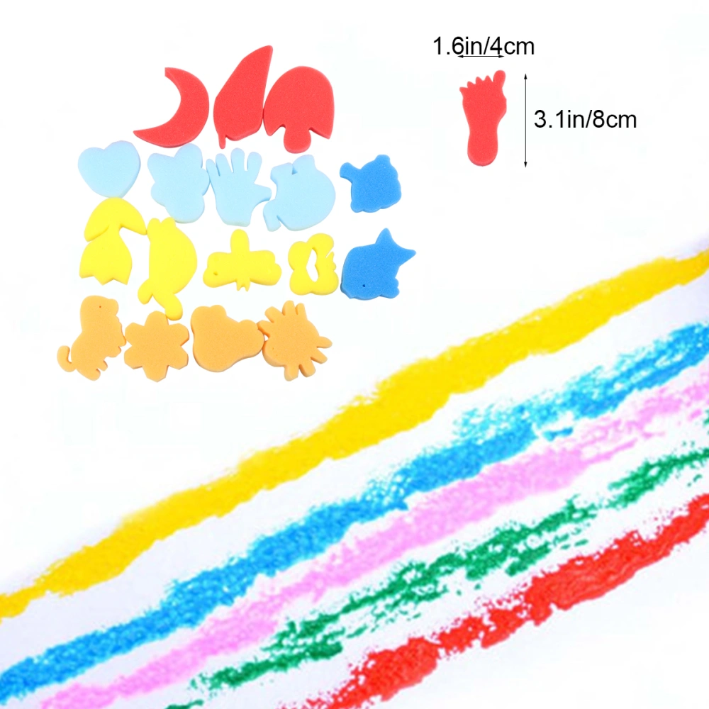 48PCS/2Set Children's Graffiti Painting Art Sponge Animal Color Sponge Painting Set