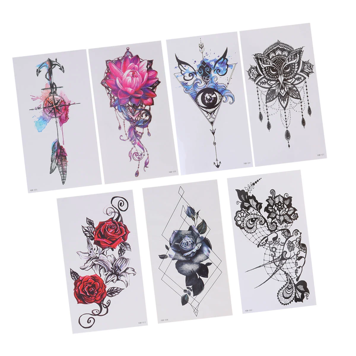 7 Sheets Lifelike Totem Stickers Back Temporary Stickers Delicate Flower Arm Stickers Waterproof Body Stickers for Women Men Use