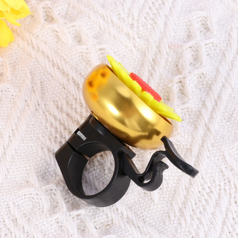 2pcs Sunflower Shaped Bike Bell Kids Children Bell Cycling Bell Handlebar Ring Bell Ringer Horn (Golden + Blue)