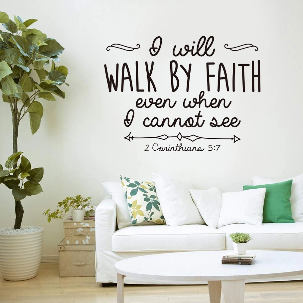 2 Corinthians 5:7 Vinyl Wall Decal Christian Quotes Bible Verse Wall Stickers