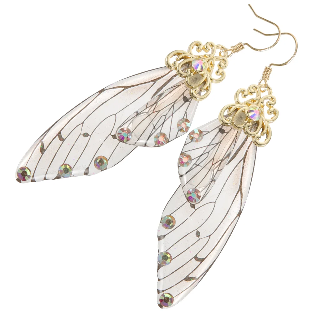 1 Pair Butterfly Wing Dangle Earrings Fashion Drop Earrings Metal Ear Jewelry