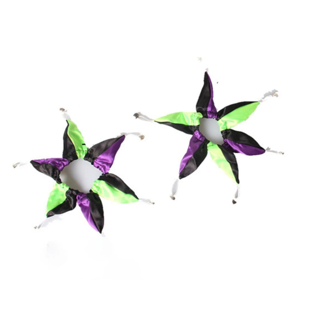 2 pcs Delicate Beautiful Pet Halloween Neck Collar for Pet Party Size L (Black+Green+Purple)