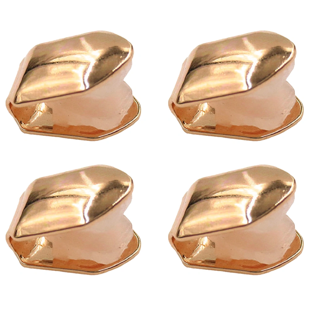 4pcs Gold Plated Hip-hop Teeth Braces Hip Hop Single Teeth Grill Caps for Adults