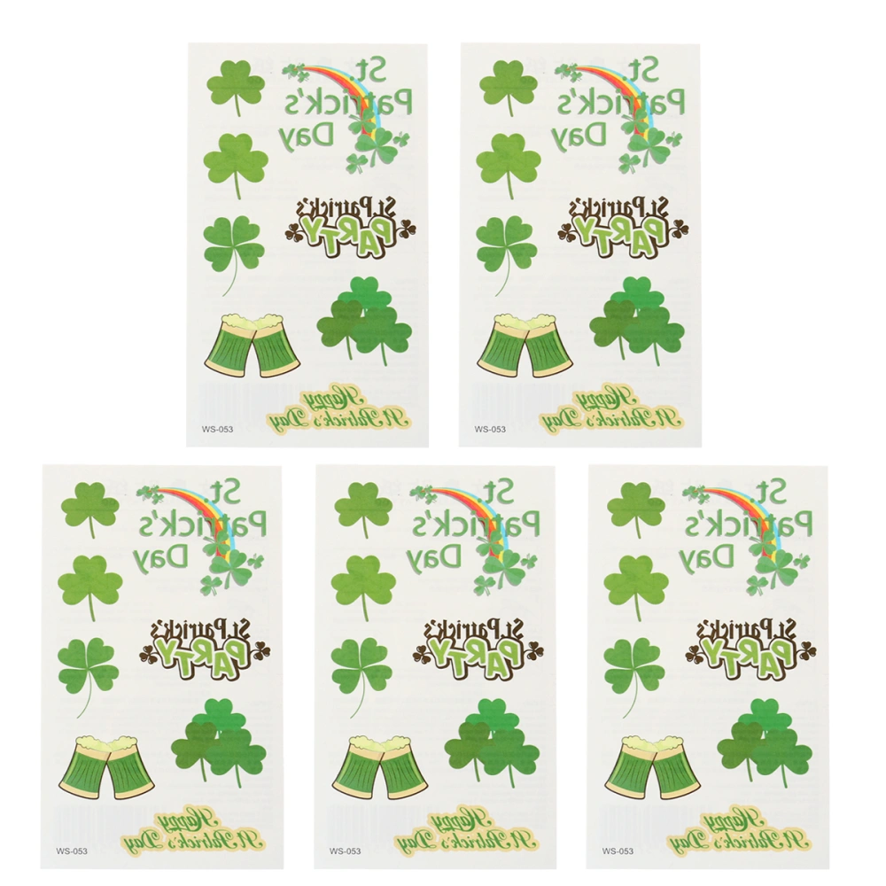 20pcs St. Patrick's Day Sticker Creative Waterproof Beautiful Decor Sticker for Festival Party Club