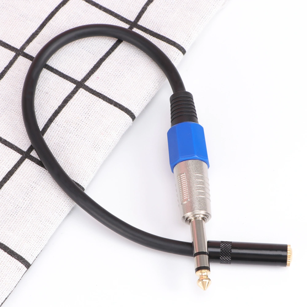 6.35mm Stereo Plug Male to 3.5mm Stereo Jack Female Socket Headphone Extension Cable 0.3m Audio Cable 3094MF-03 (Black)