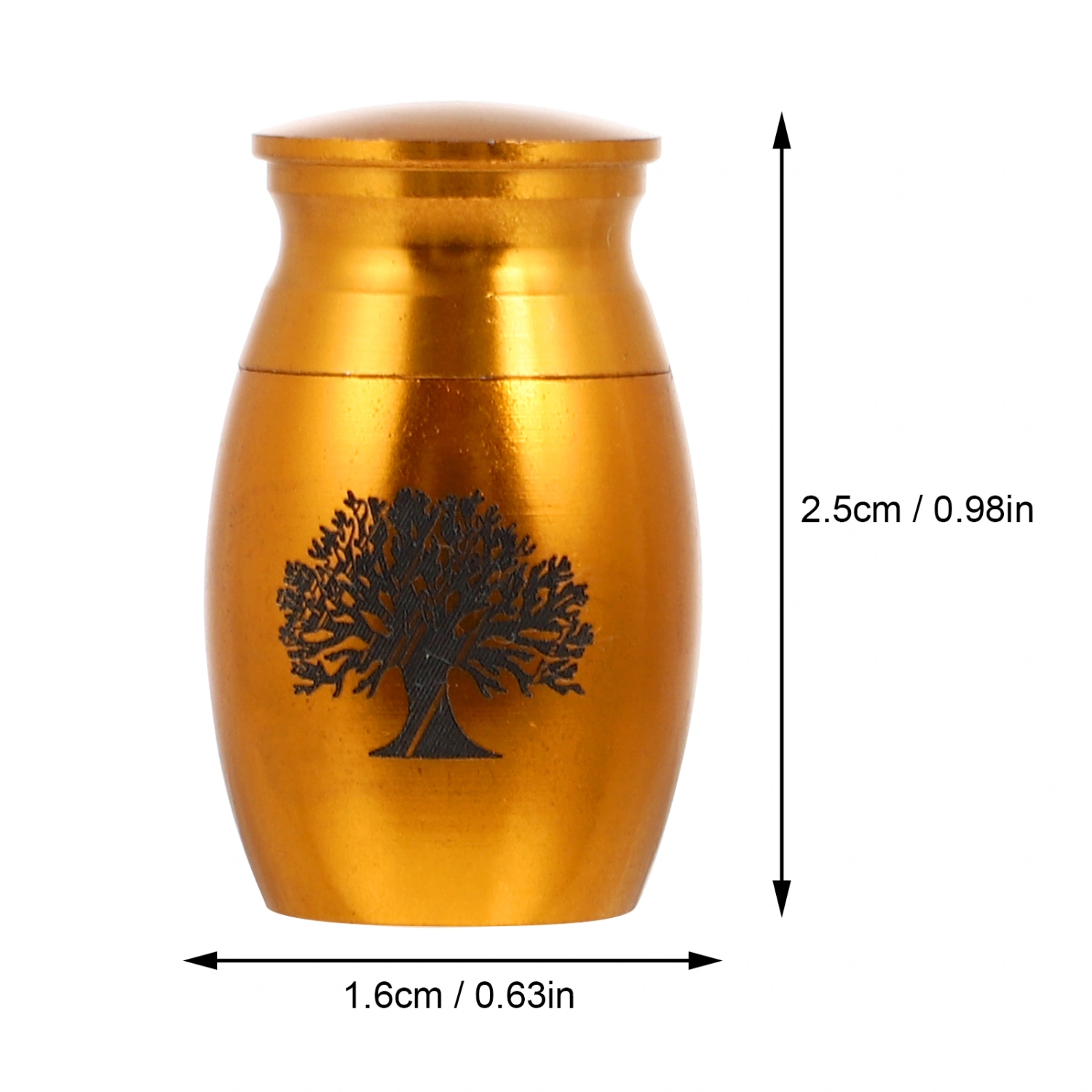 1Pc Life Tree Pet Cinerary Casket Stainless Steel Waterproof Pet Cremation Urn