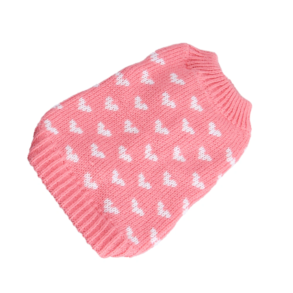 Dog Clothes Heart Pattern Knitting Sweaters Pet Costume Pet Dog Wearing Decoration for Dog Pet Size S