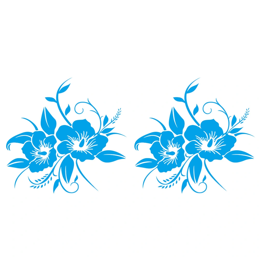 2Pcs Flowers Pattern Car Decal Unique Car Decorative Decals Chic Car Stickers