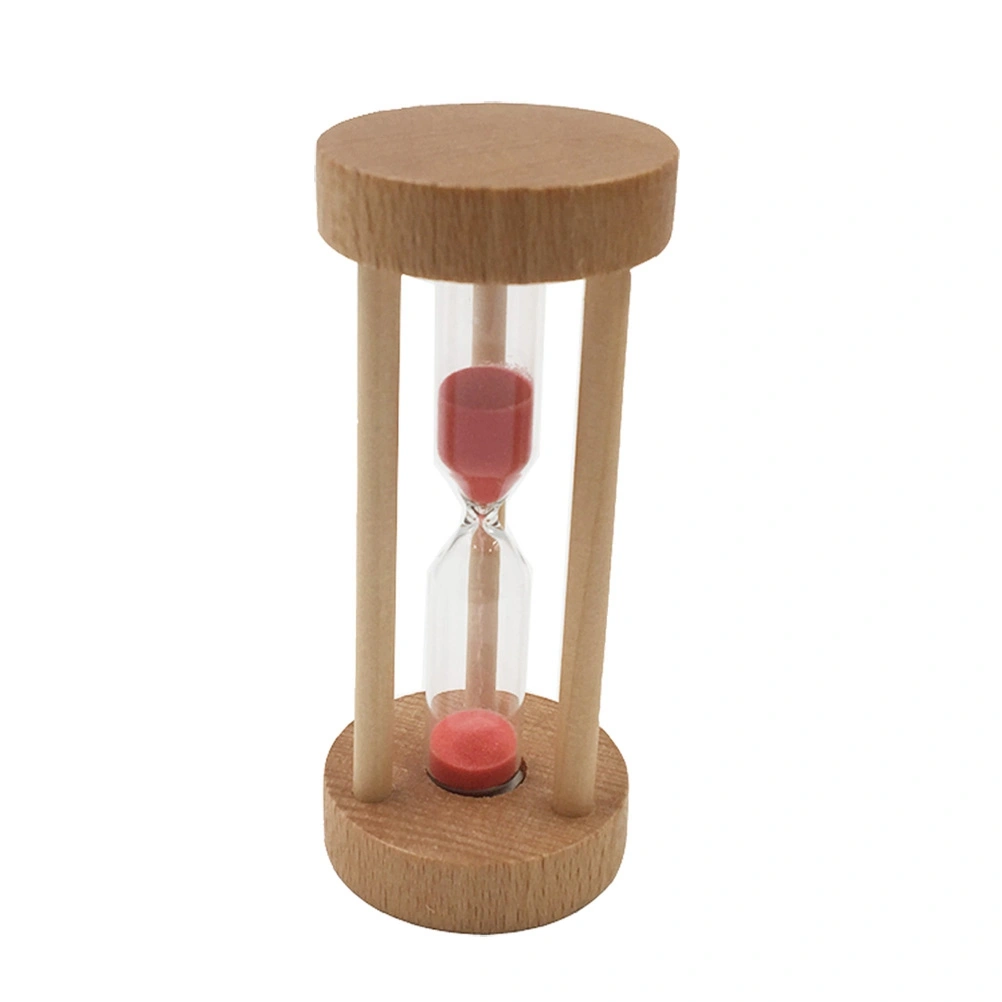 3 Min Wooden Sandglass Hourglass Red Sand Timer Clock Table Desktop Decoration