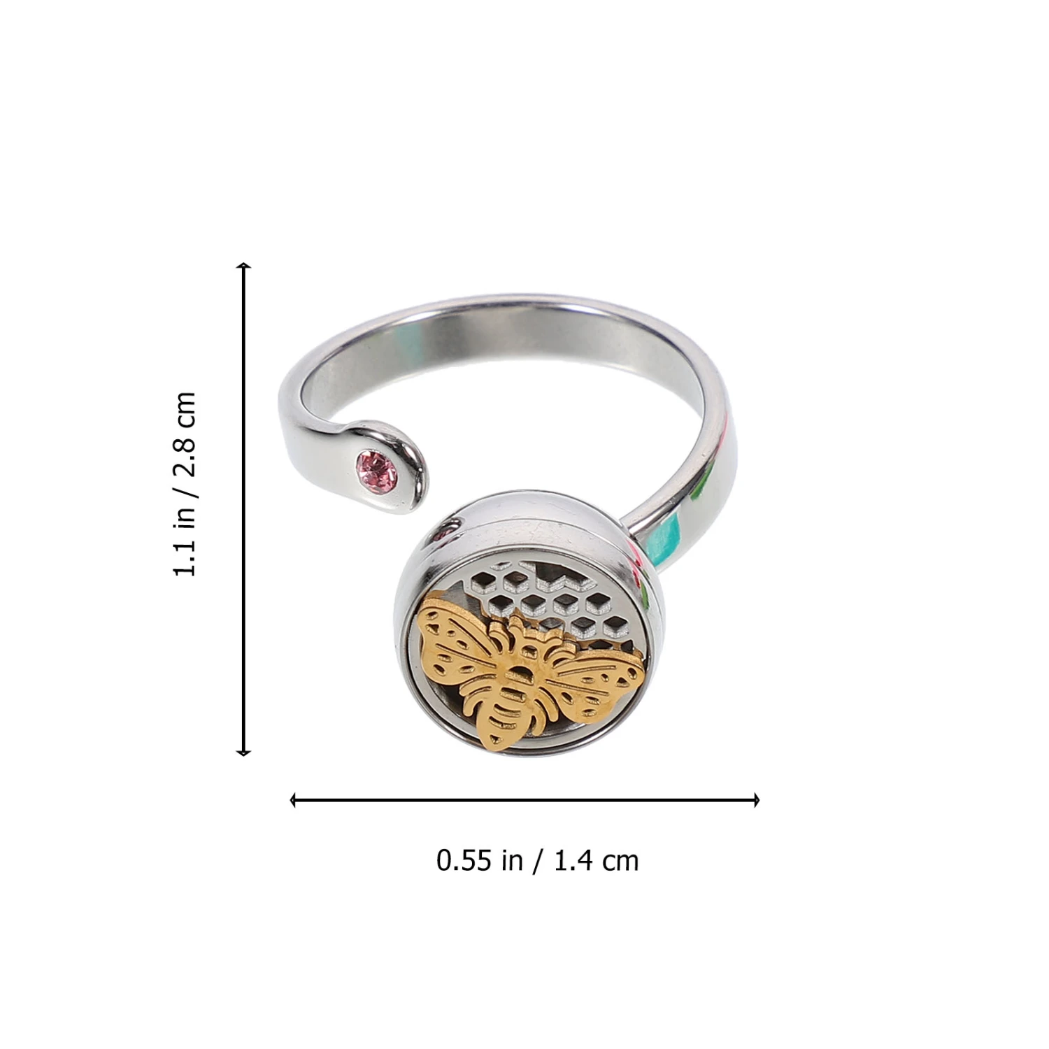 Stainless Steel 14k Gold Hollow Essential Oil Open Rings Adjustable Open Rings