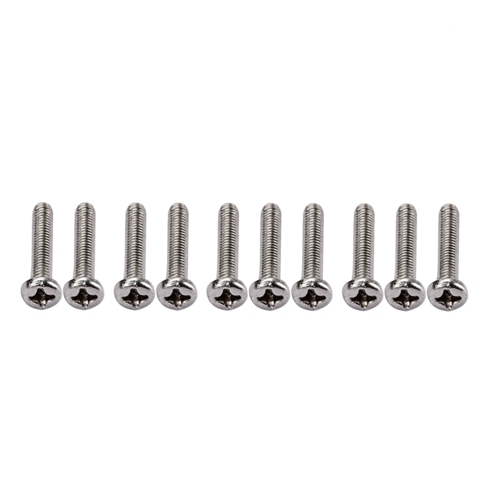 50 PCS Electric Guitar Bridge Saddle Screws Replacement Electric Guitar Parts Accessory - 5x17mm (Silver)