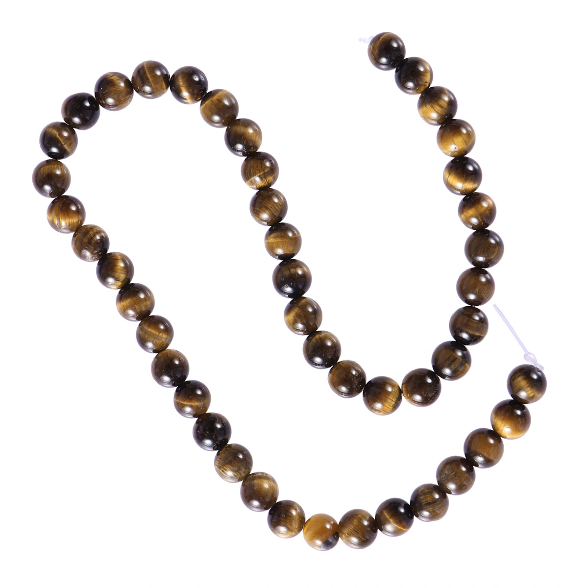 45PCS Natural Round AB Grade Tiger Eye Agate Loose Stone Beads Bulk For Jewelry Making