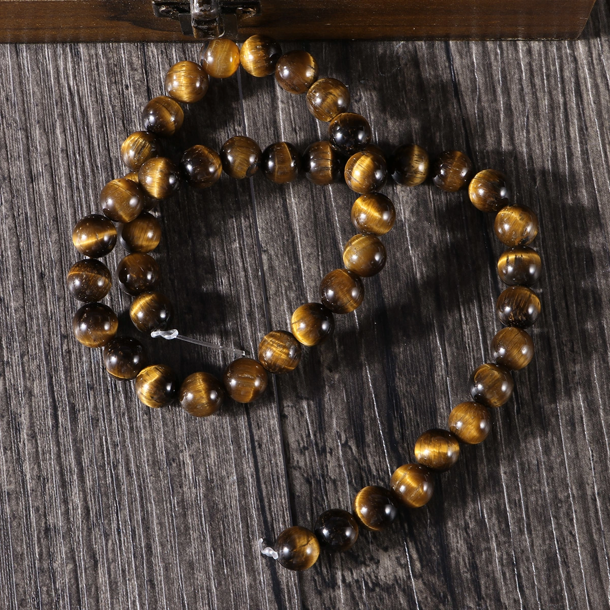 45PCS Natural Round AB Grade Tiger Eye Agate Loose Stone Beads Bulk For Jewelry Making