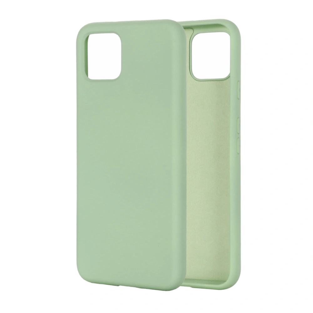 Liquid Silicone Scratch-resistant Phone Cover Comfortable Full Covered Shockproof Protective Case Compatible with Pixel 4 (Light Green)