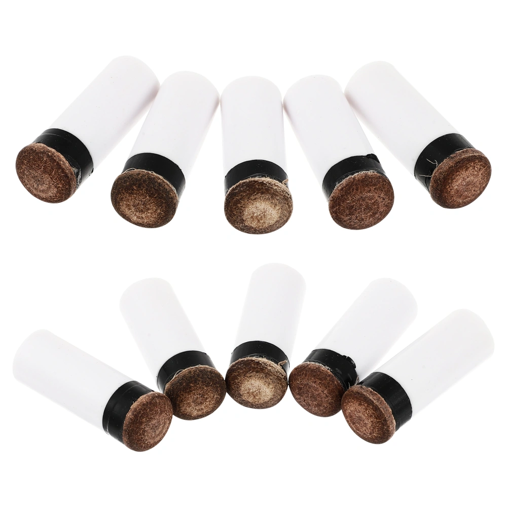 10pcs Billiard Cue Tips Pool Cues Tips Replacements Screw-on Tips for Billiard (White)