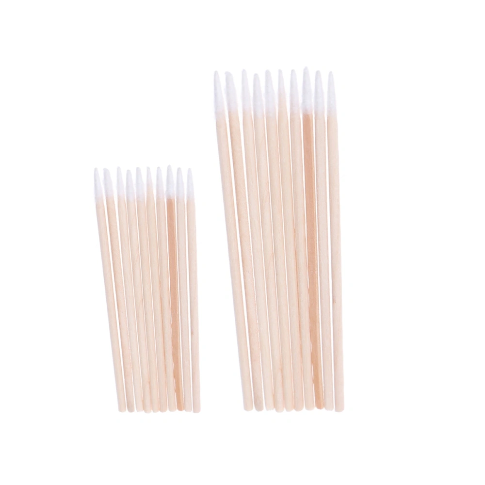 200PCS Disposable Single Pointed Head Wooden Cotton Swab Make-Up Stick for Cleaning Cosmetic Tool 7cm and 10cm Length Each 1 Pack