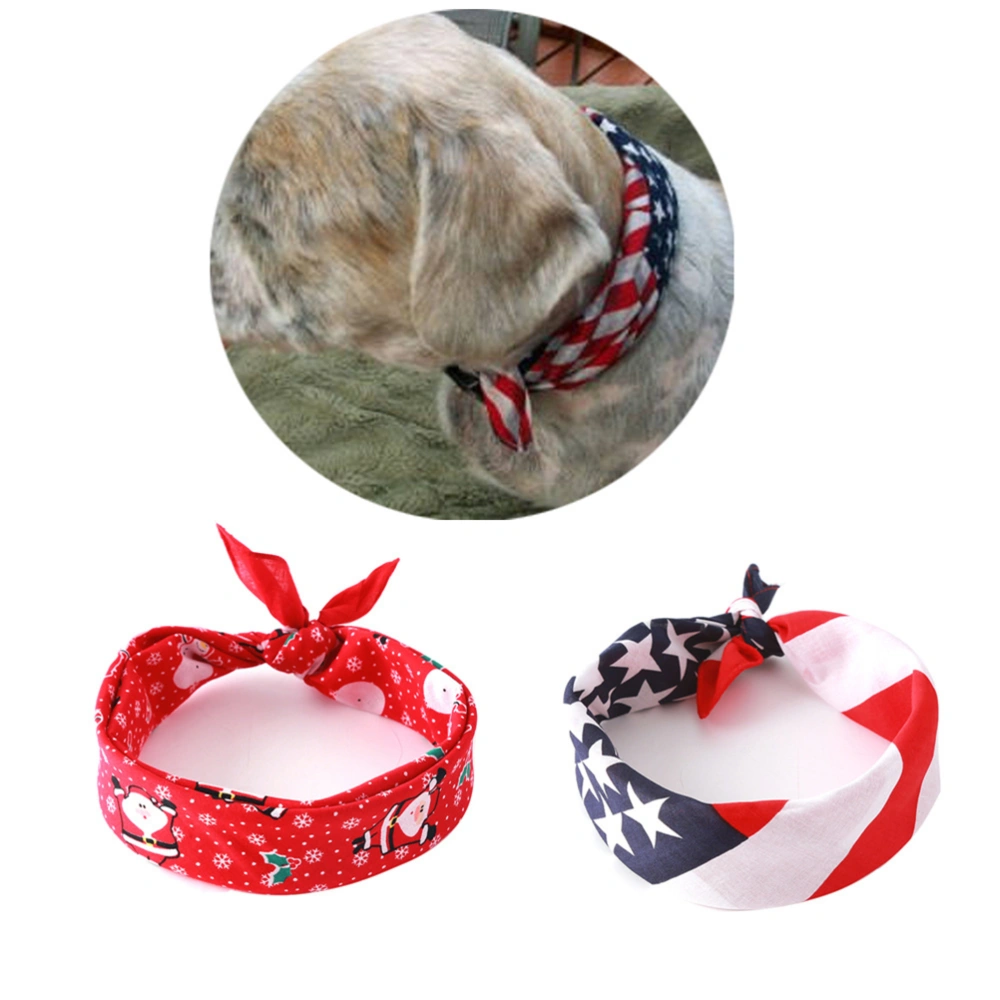 The Stars and the Stripes Pattern Pet Collar Triangle Dog Saliva Towel Pet Supplies Pet Scarf Valentines Day Themed Bib Dog Saliva Towel