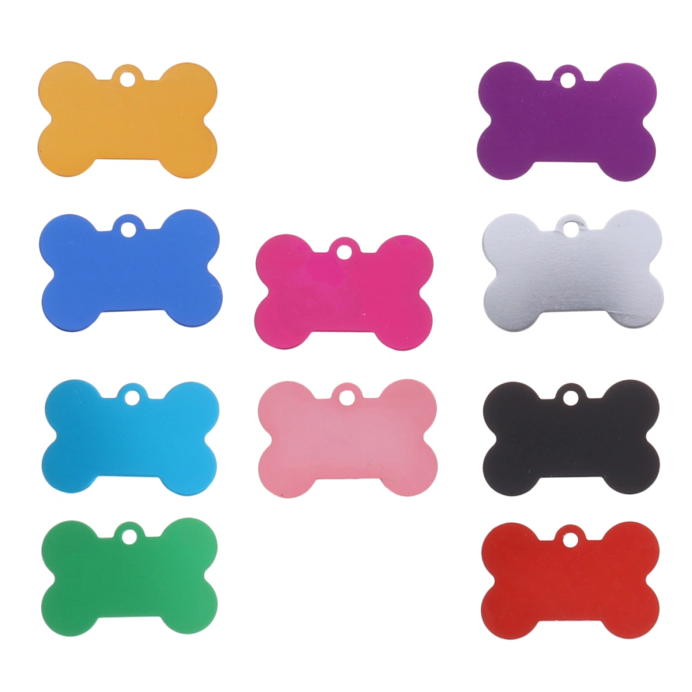 20pcs 38MM Pet ID Tag Bone Shape Double Sided Dog Cat Pet Name Phone Number ID Tag (Yellow)