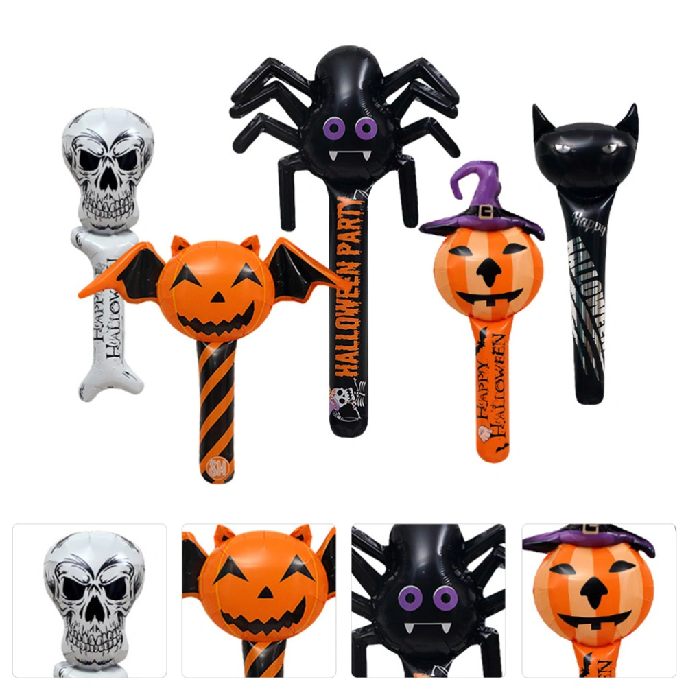 5Pcs Inflatable Sticks Terrifying Halloween Party Decoration Handheld Air Sticks