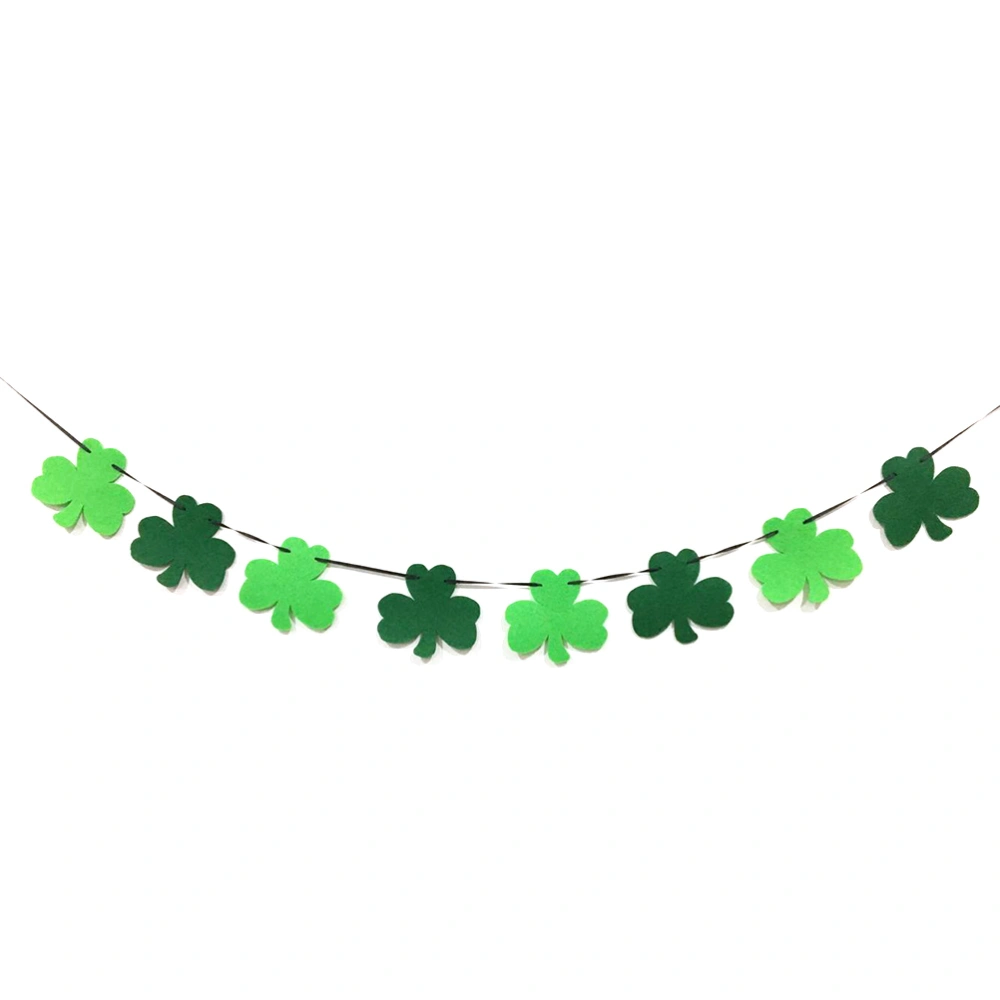 2PCS Shamrock Felt Banner St. Patrick's Day Hanging Flag Bunting Party Decoration