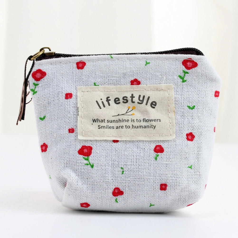 4 Pcs Canvas Coin Purse Change Pouch Zipper Coin Holder Mini Wallet Bags for Women Girls