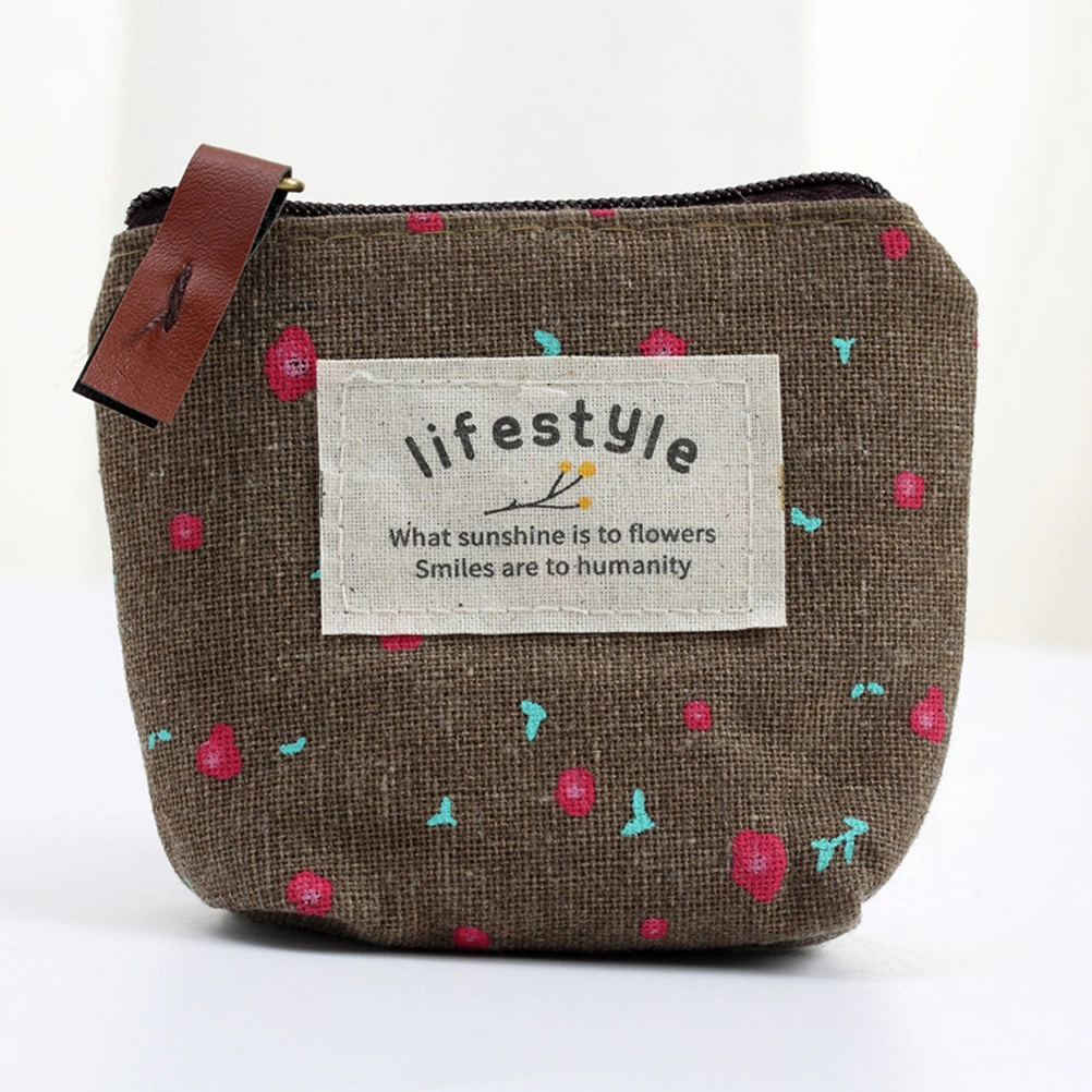 4 Pcs Canvas Coin Purse Change Pouch Zipper Coin Holder Mini Wallet Bags for Women Girls