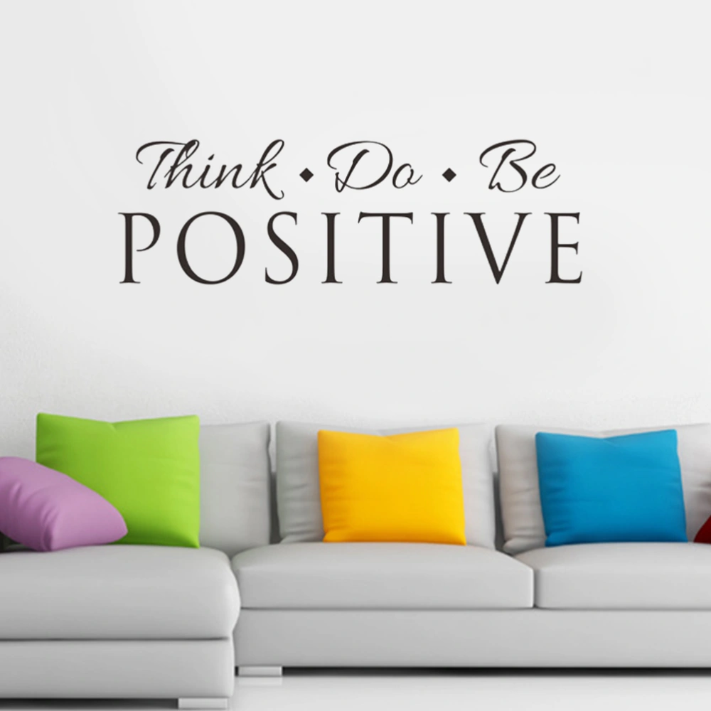 Think Do Be POSITIVE English Words Wall Stickers Quote for Bedroom PVC Removable Stickers Poster Home Decor