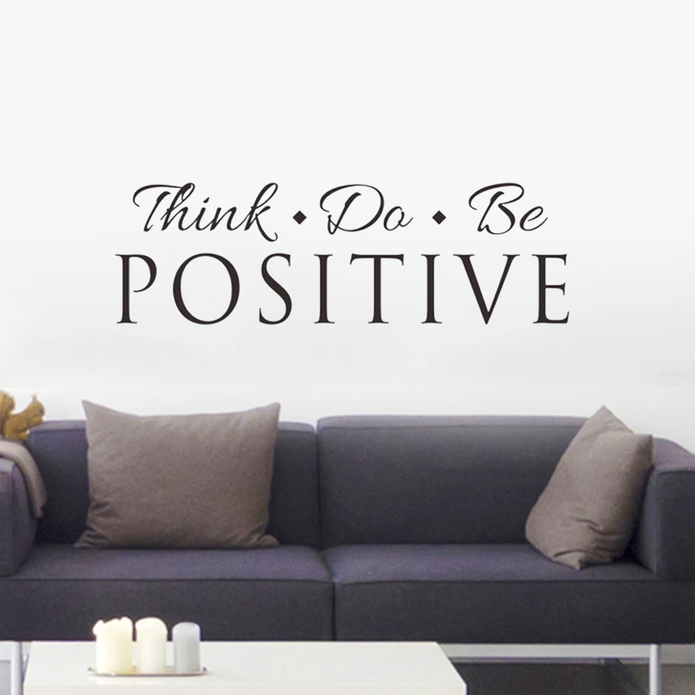 Think Do Be POSITIVE English Words Wall Stickers Quote for Bedroom PVC Removable Stickers Poster Home Decor