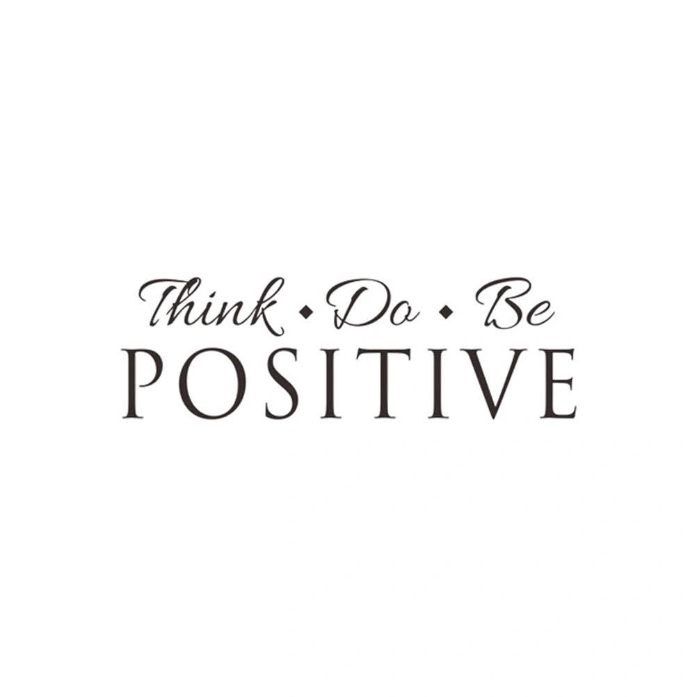 Think Do Be POSITIVE English Words Wall Stickers Quote for Bedroom PVC Removable Stickers Poster Home Decor