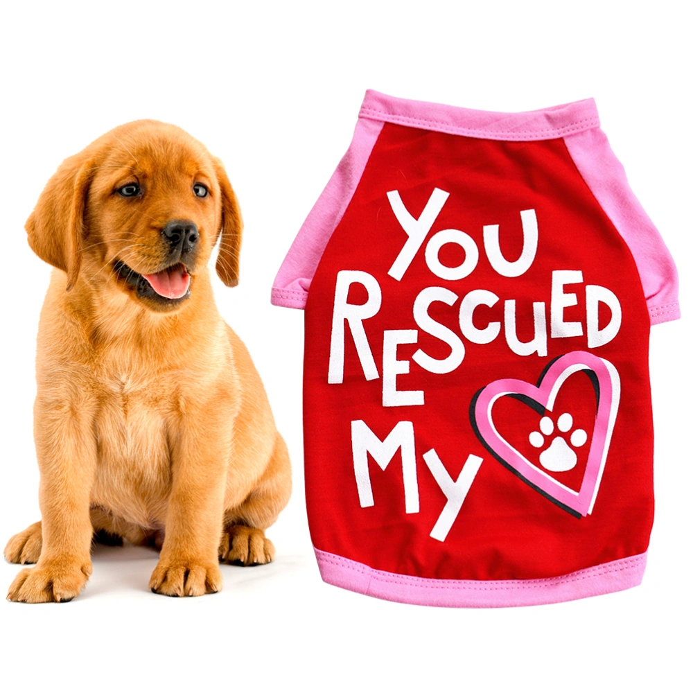 Fashion Valentine's Day Pet Cotton Clothes Spring Summer Style Pet Garment for Dog Puppy (Red, M)