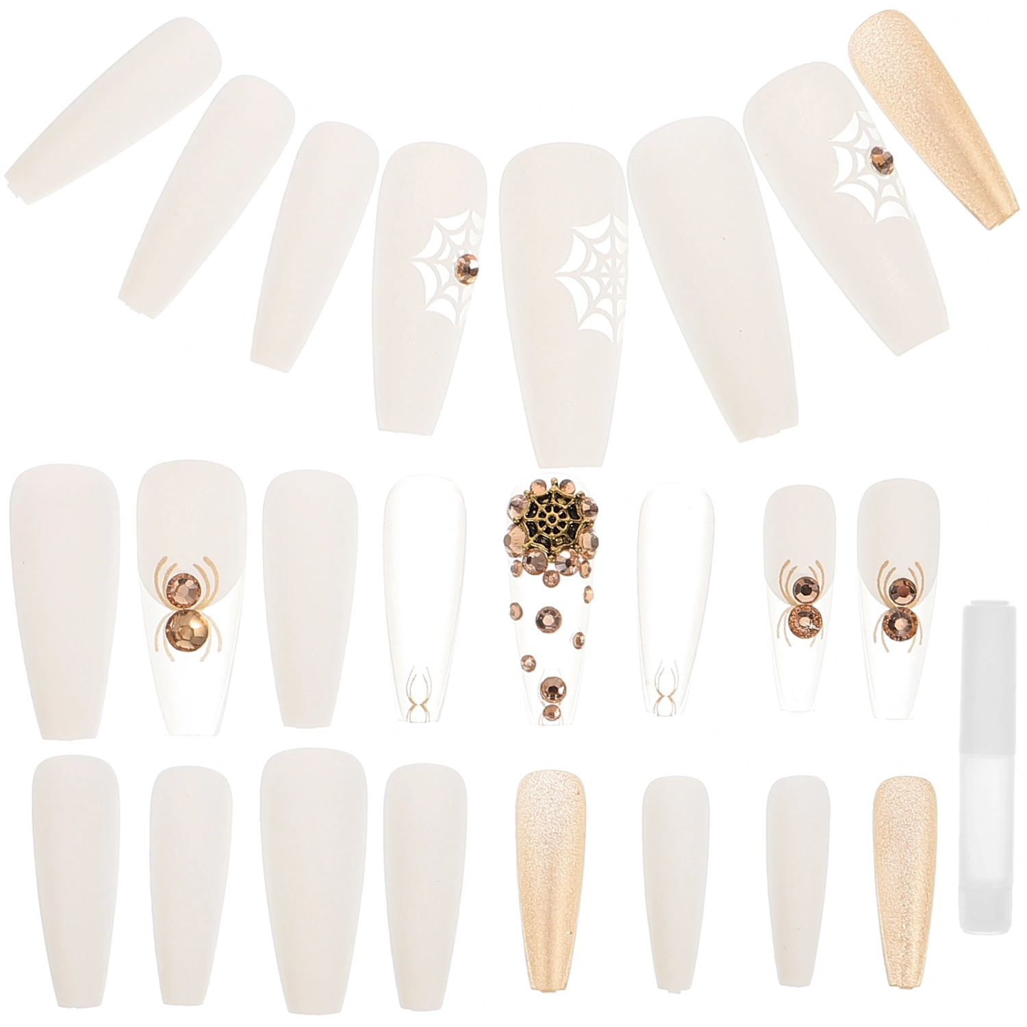 24pcs Press On Nails Halloween Long False Nails Fake Press On Nails Halloween Fake Nails