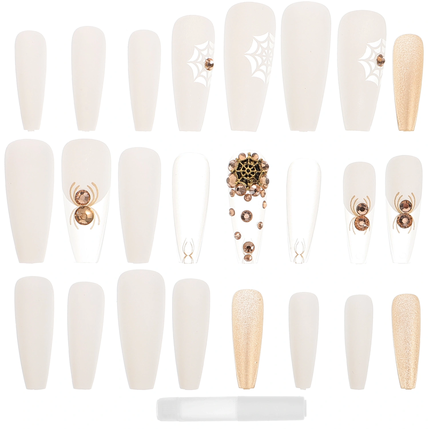 24pcs Press On Nails Halloween Long False Nails Fake Press On Nails Halloween Fake Nails