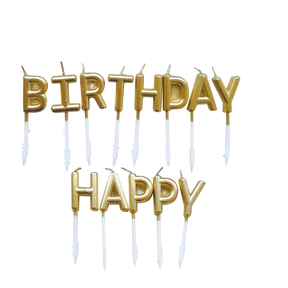 Happy Birthday Golden Letters Cake Candles Cake Toppers Decorations Birthday Party Supplies