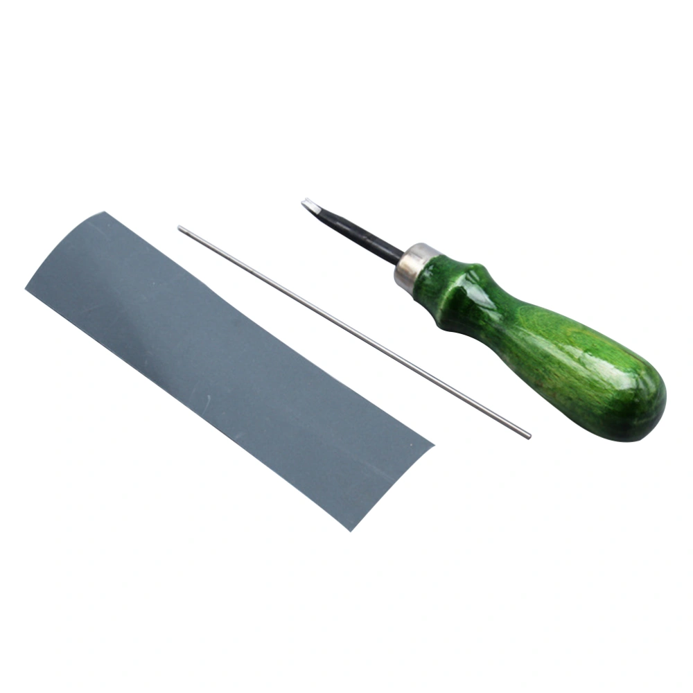 1 Set 1.2mm Leather Edger Green Handle Leather Tool Manual DIY Making Tool for Home Store Use