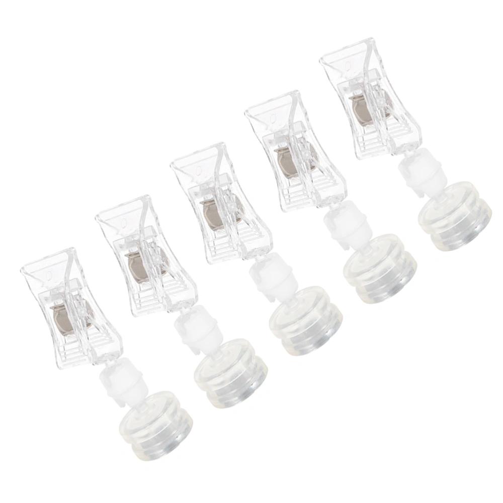 5pcs Magnet Base Display Stands Plastic Price Tag Clips Mall Advertising Label Racks