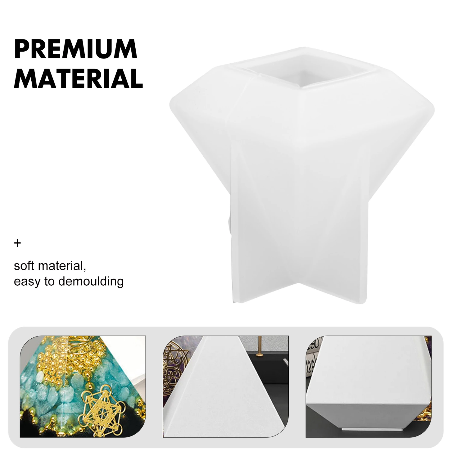 2Pcs Pyramid Shape Molds Tower Shaped Resin Molds DIY Jewelry Epoxy Moulds