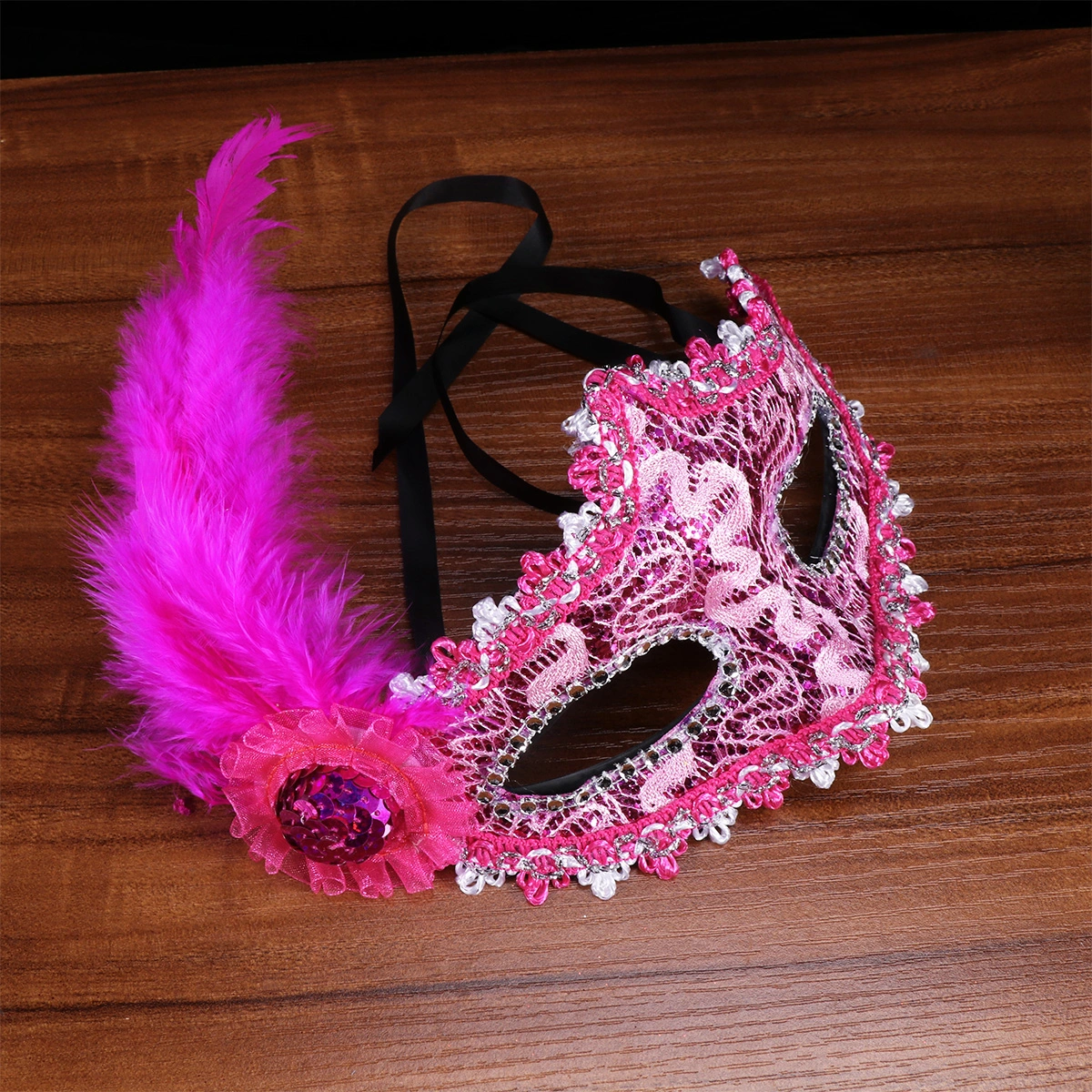 Halloween  Half Face Mask Costume Prop Mask for Masquerade Cosply Costume Party Performance Dancing Party(Red)