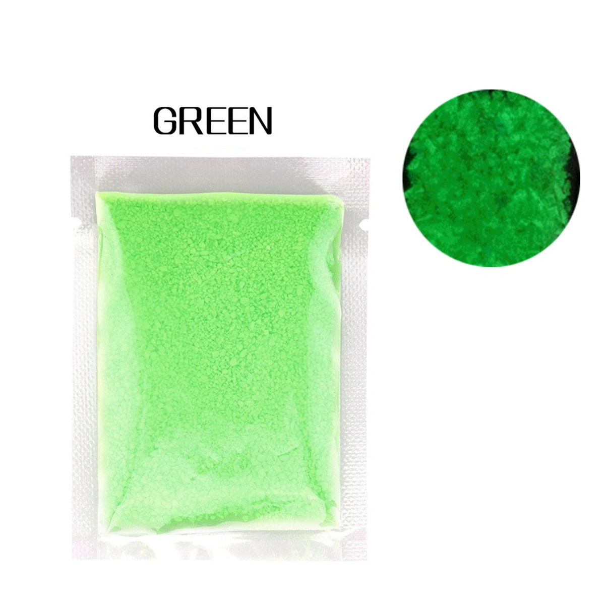 2 Pack Fluorescent Powder DIY Bright Nail Art Glow In The Dark Sand Powder Glow Pigment Dust Luminous Nail Glitter (Green 20g)