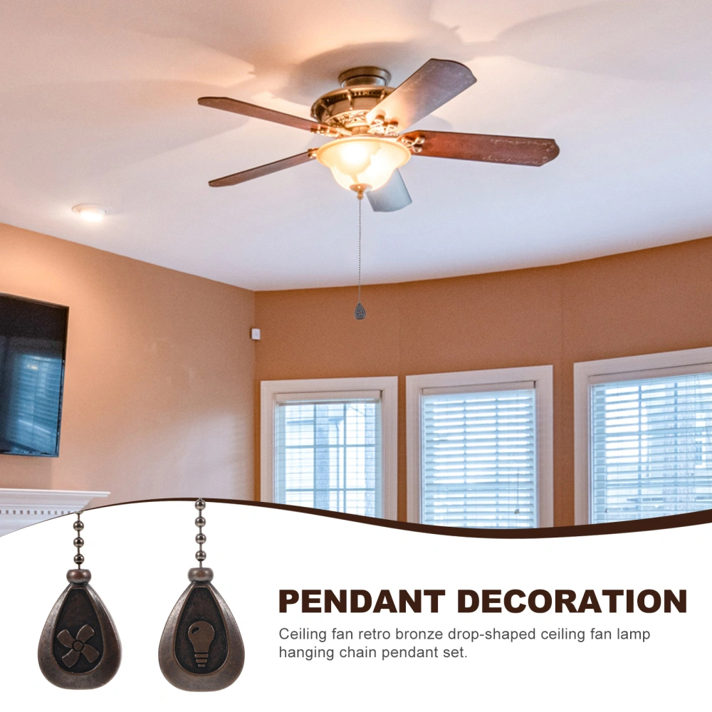 2Pcs Ceiling Fan Pull Chain Decorative Fan Light Pull Chain Pendant Extension