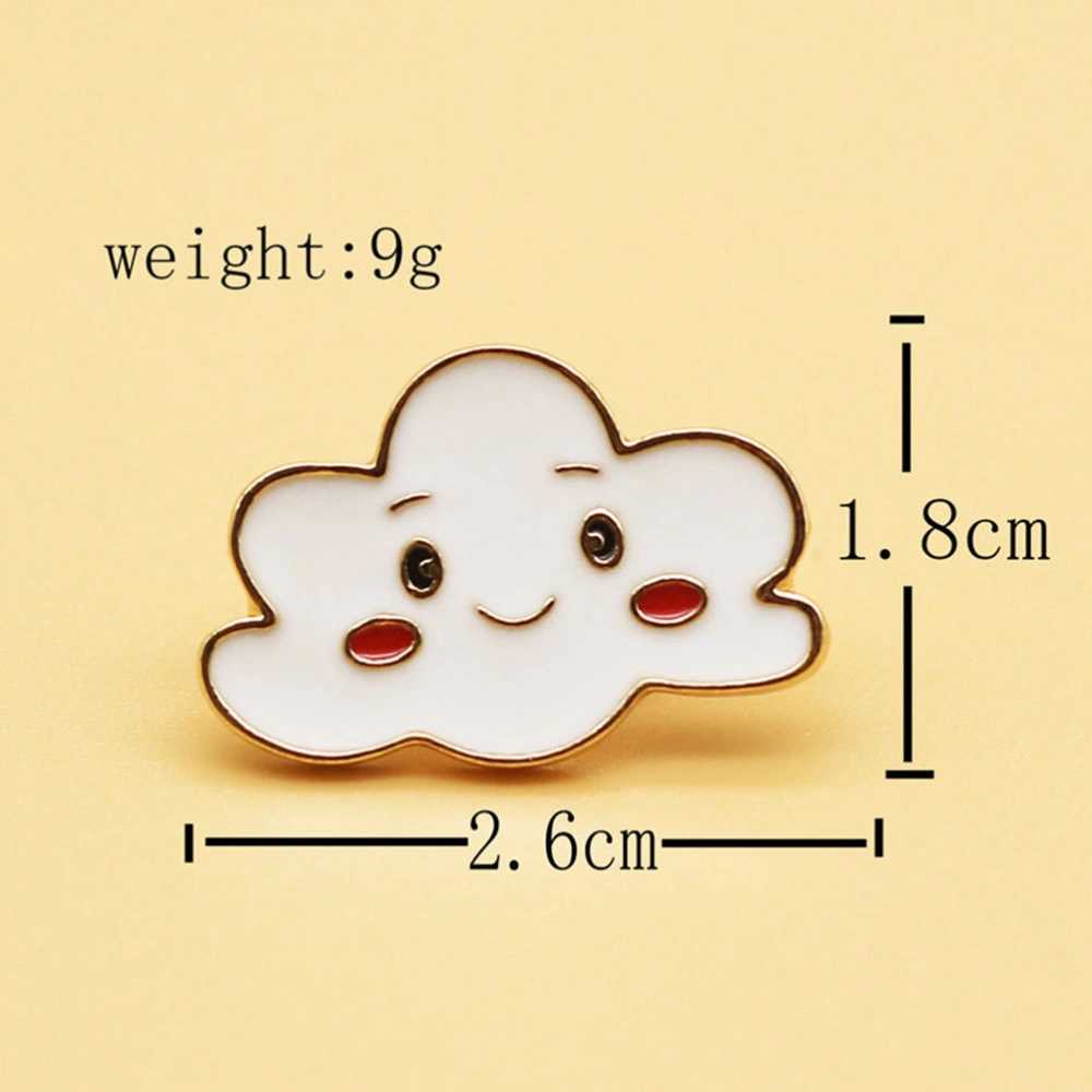 4Pcs Cartoon Alloy Brooches Sun Cloud Rainbow Design Badges Clothing Ornaments Random Style