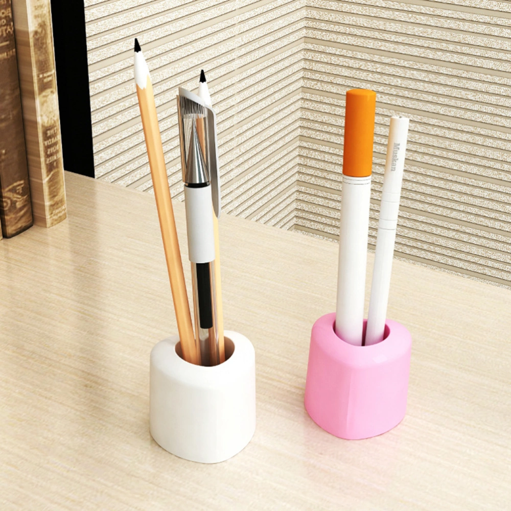 1 Pair Heart-Shaped Desktop Holder Toothbrush Holder Multifunction Storage Stand for Home Office Store (White)