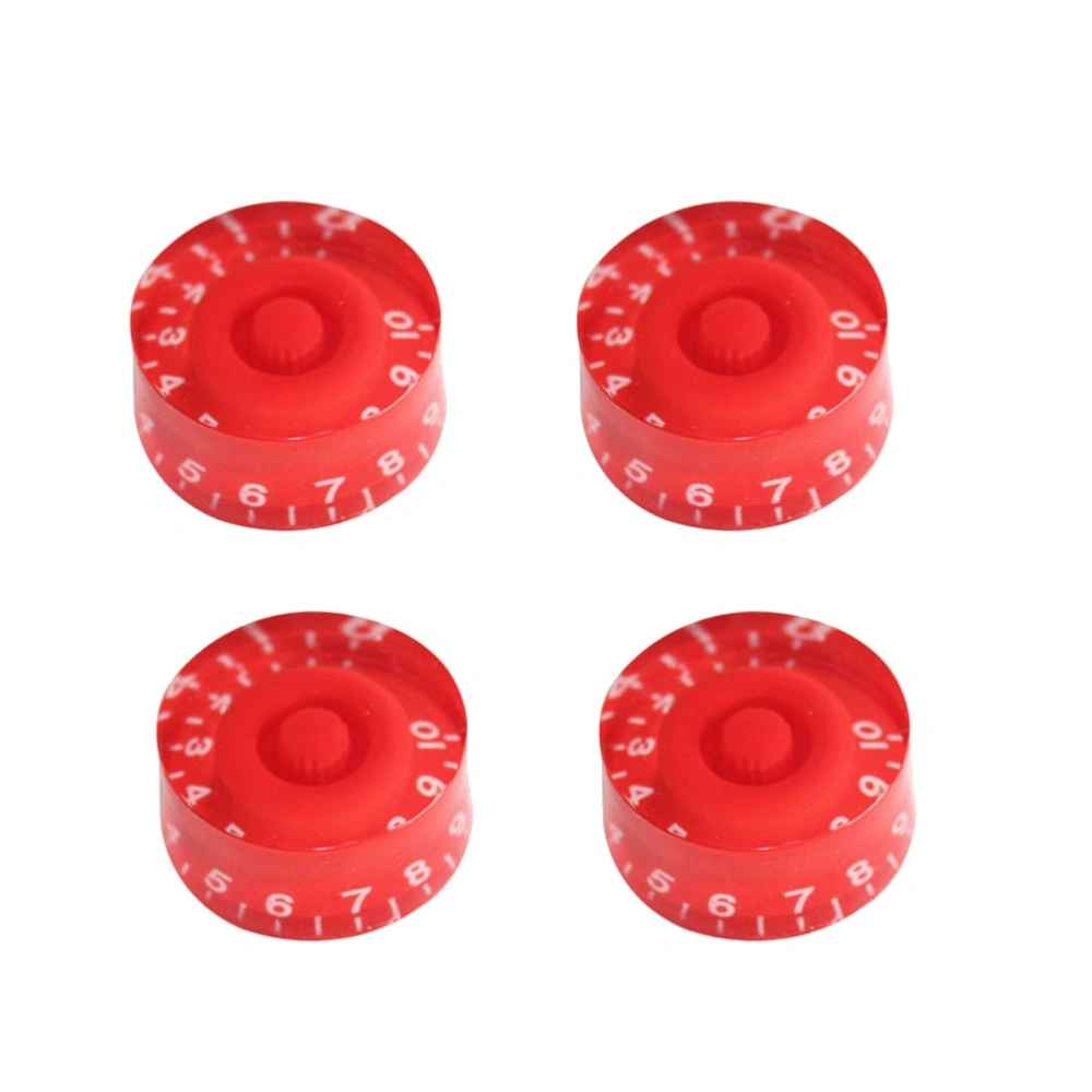 4 PCS/ Set Guitar Knobs Volume Tone Control Knobs Rotary Knobs for Epiphone Style Electric Guitar Parts Replacement (Red)